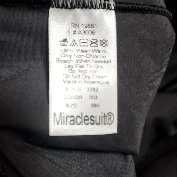 Miraclesuit Strapless Slip Dress Black Size 38B NWT